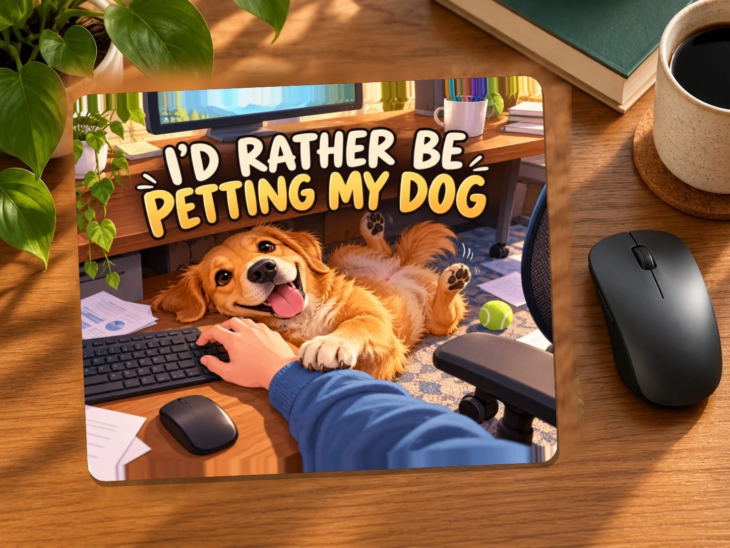 I’d Rather Be Petting My Dog Mouse Pad