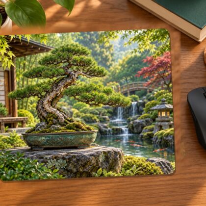 Japanese Bonsai on Stone Mouse Pad