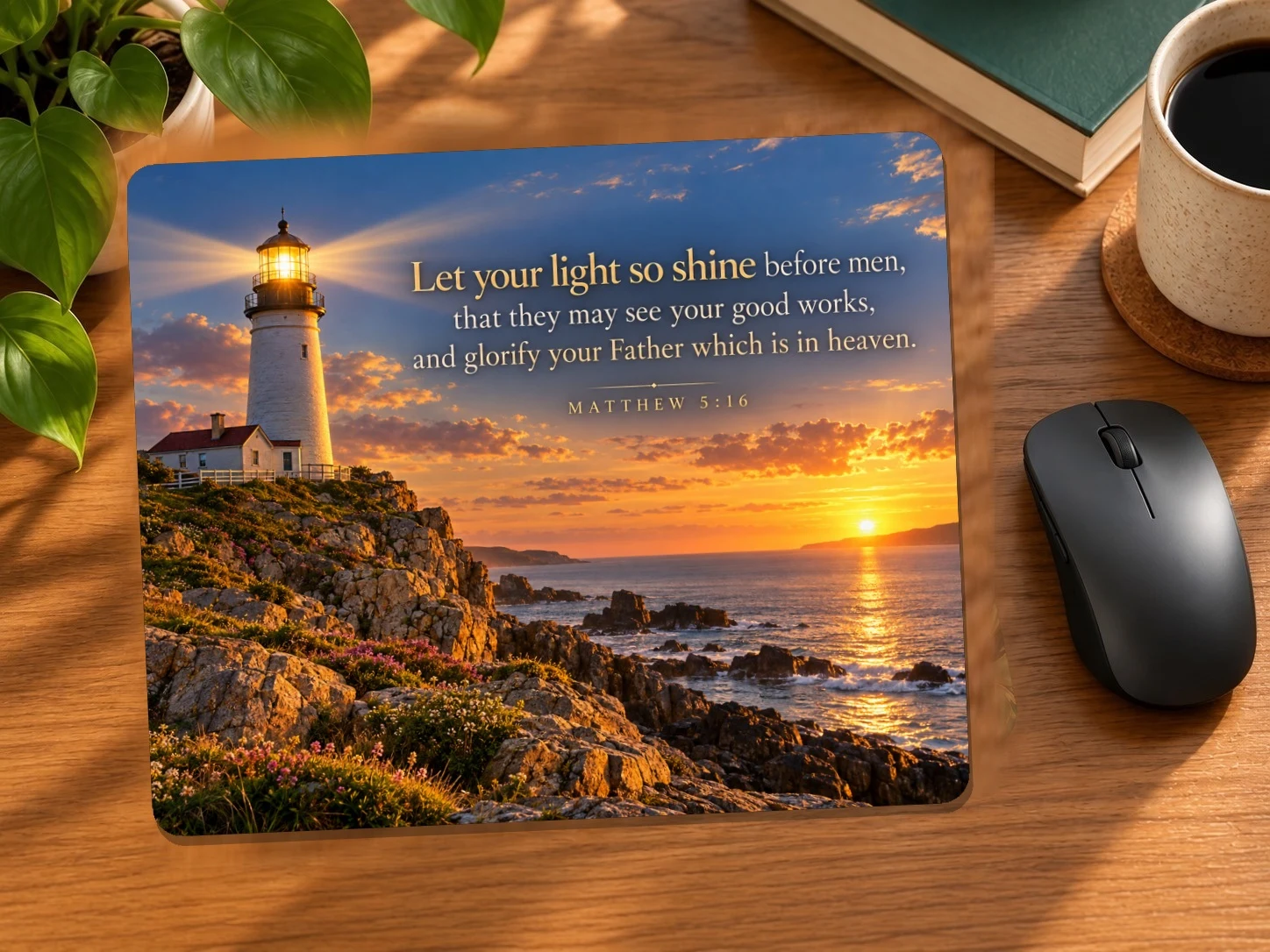 Let Your Light So Shine Faith Mouse Pad | Matthew 5:16