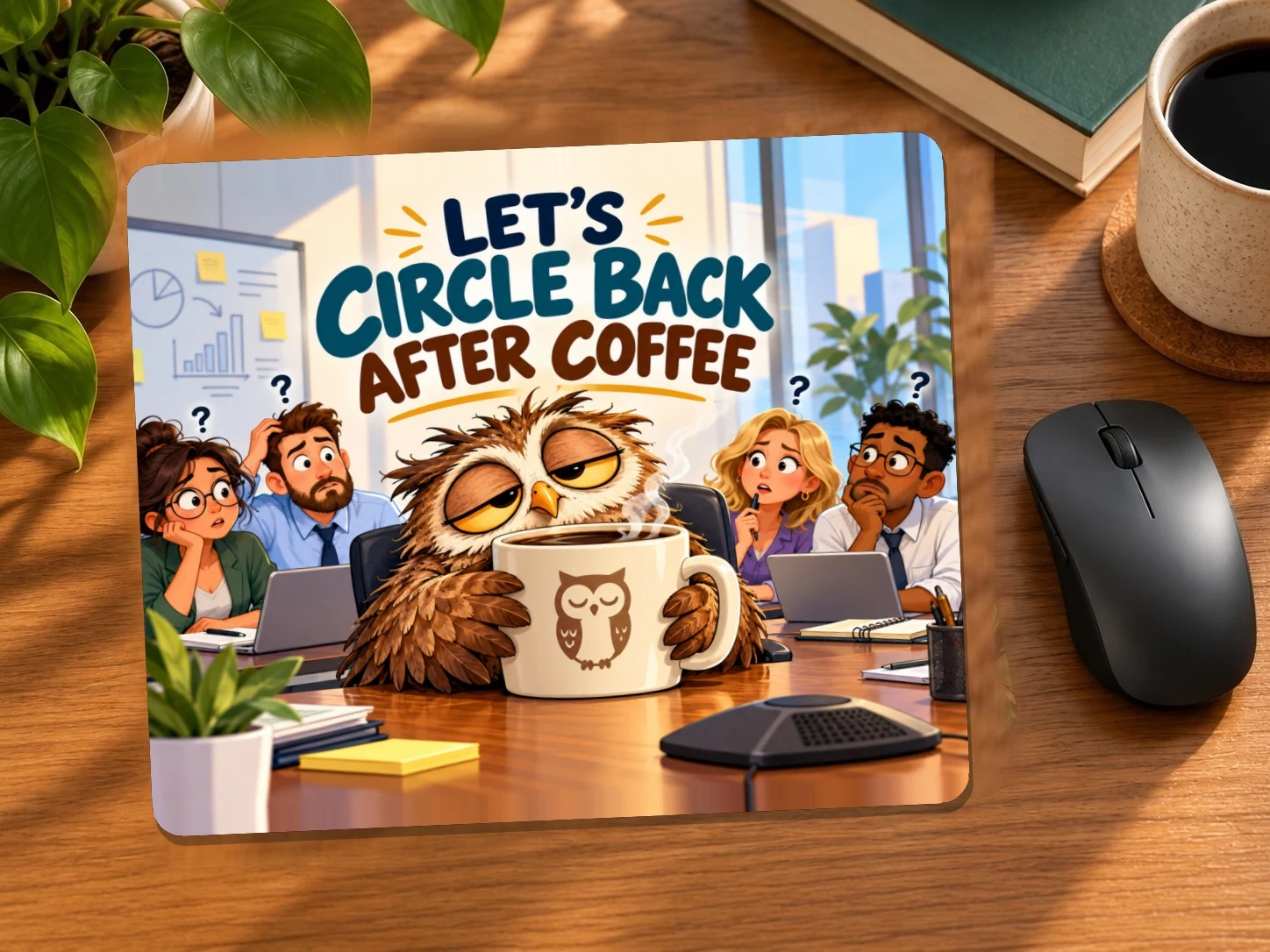 Let’s Circle Back After Coffee Mouse Pad