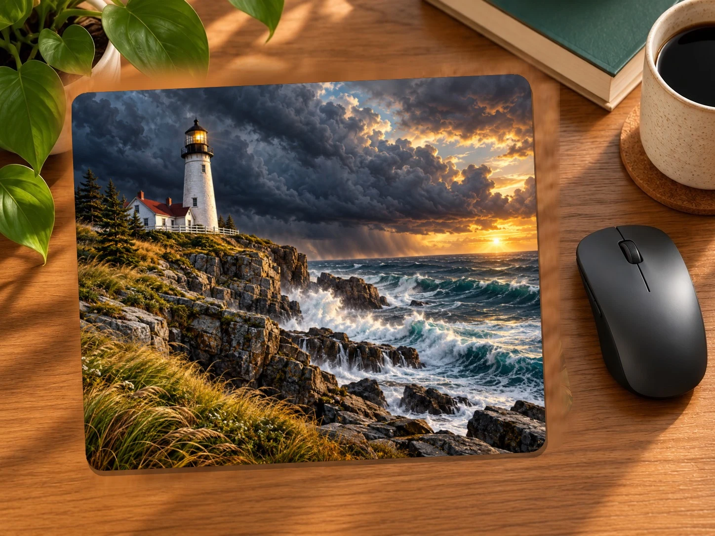 Lighthouse Before the Storm Mouse Pad