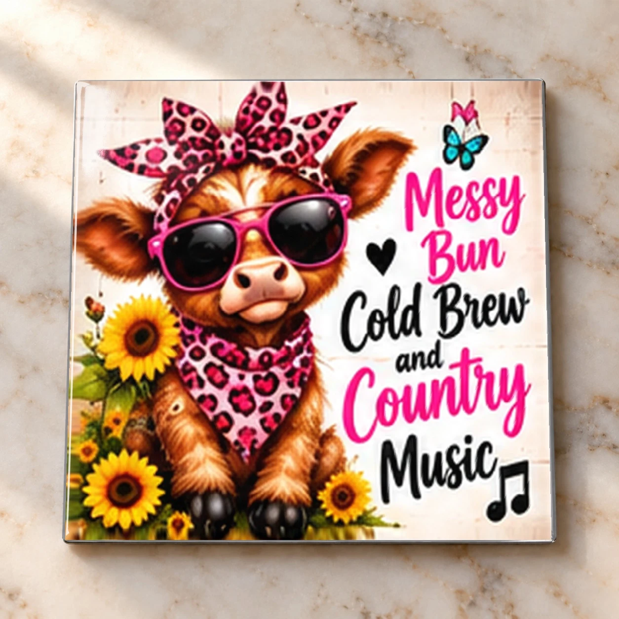 Messy Bun Cold Brew Country Music Magnet