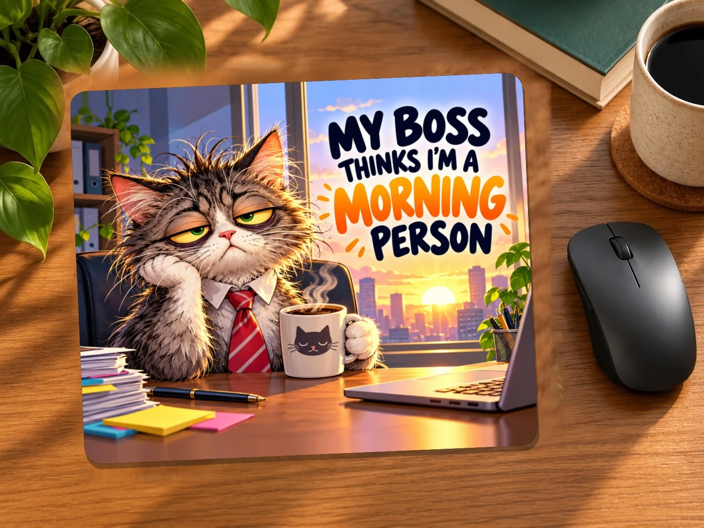 My Boss Thinks I’m a Morning Person Mouse Pad