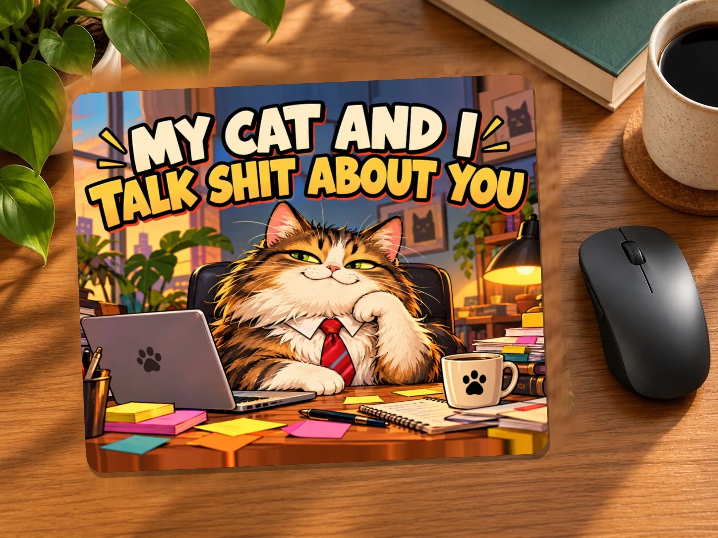 My Cat and I Talk Shit About You Mouse Pad