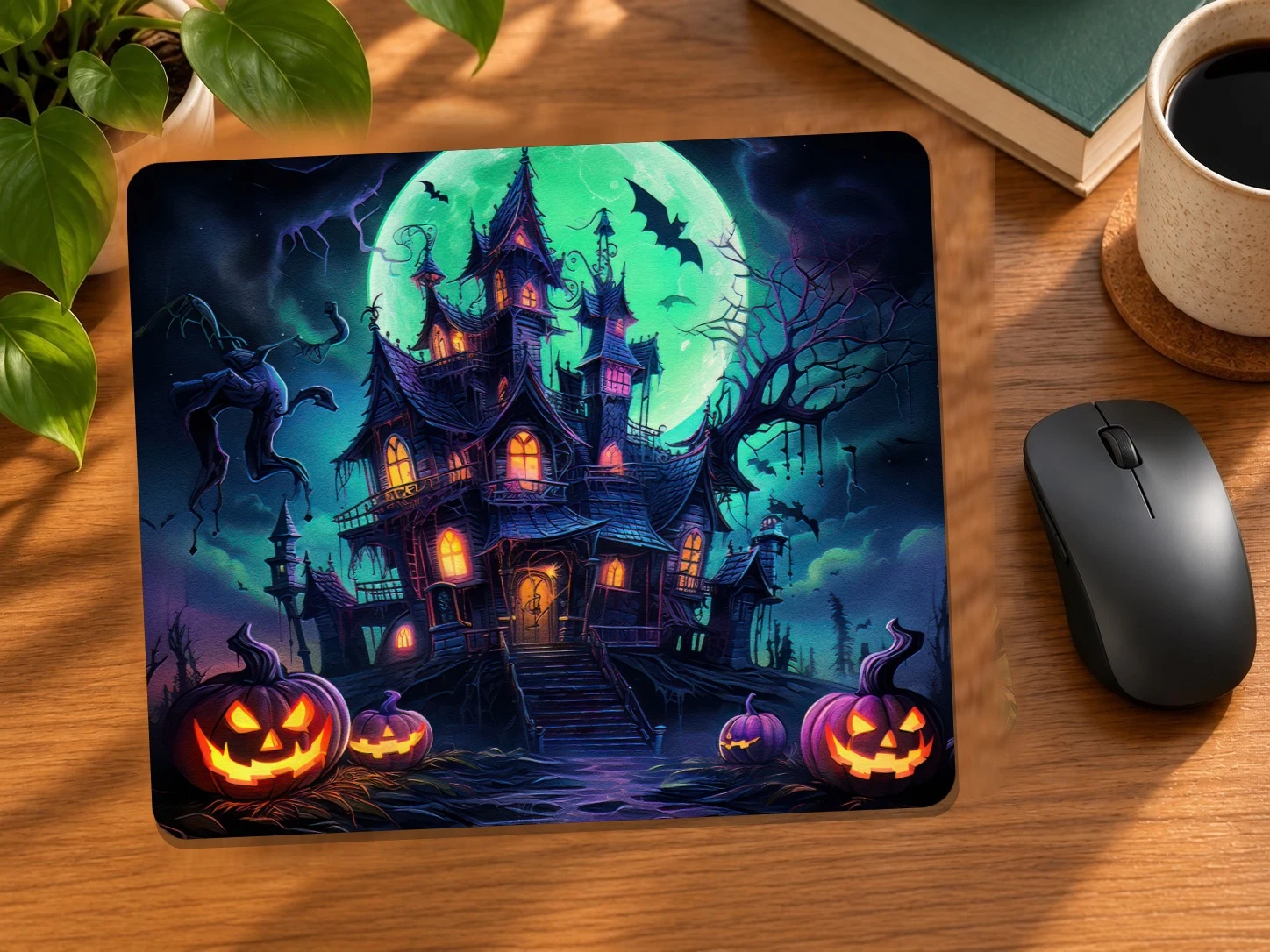 Neon Halloween Mouse Pad