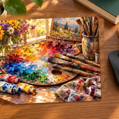 Painter’s Palette and Brushes Mouse Pad