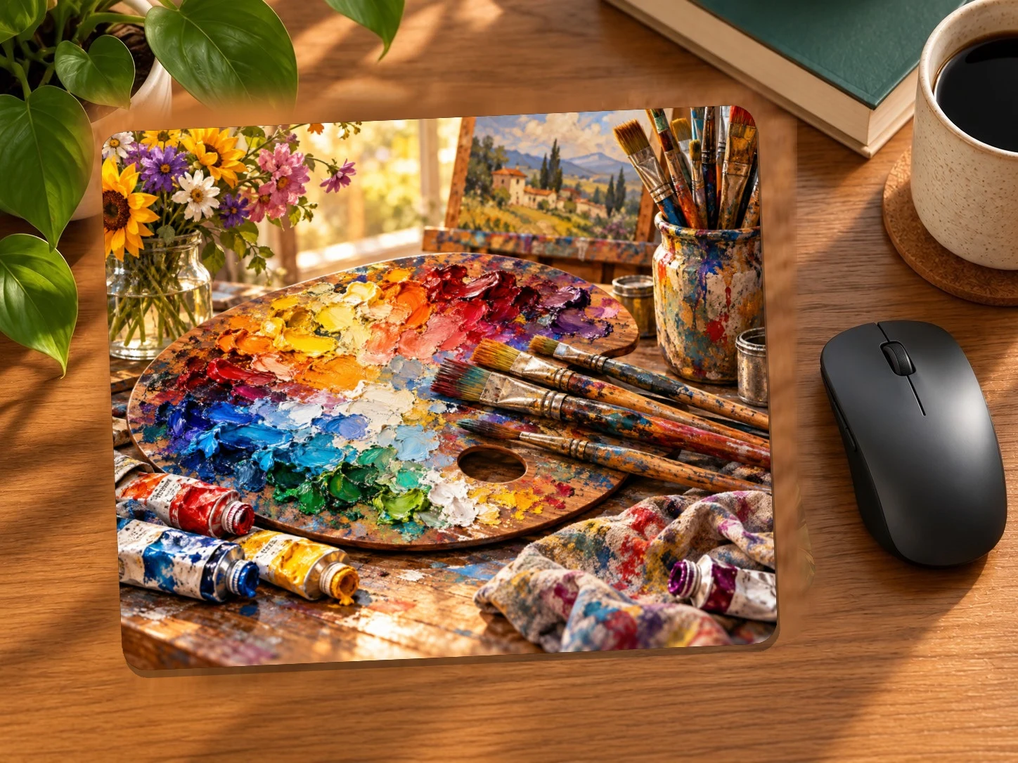 Painter’s Palette and Brushes Mouse Pad