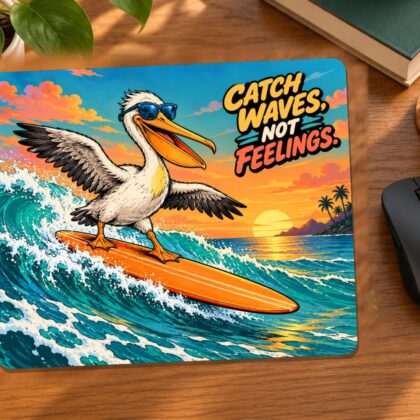 Pelican Catch Waves Not Feelings Mouse Pad