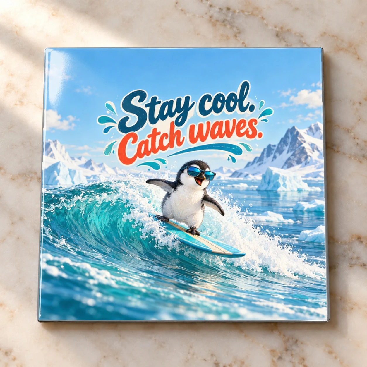 Penguin Party Wave Magnet Magnet