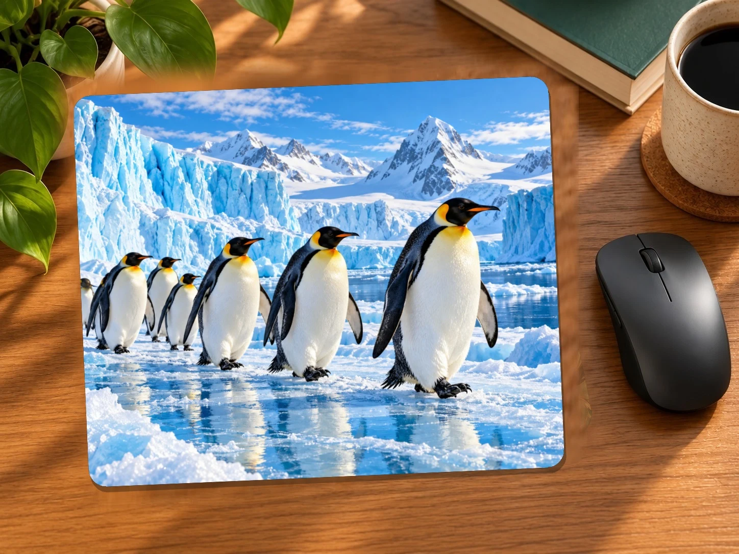 Penguins on Antarctic Ice Mouse Pad