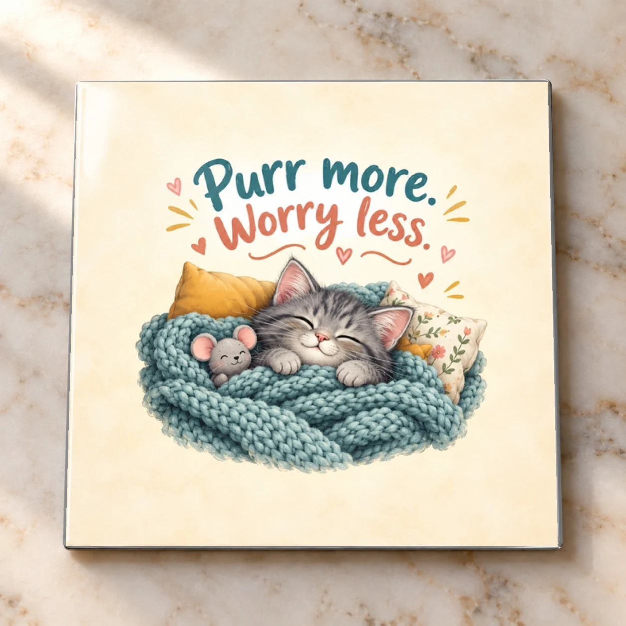 Purr More Worry Less Magnet Magnet