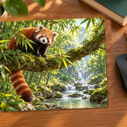 Red Panda in a Bamboo Grove Mouse Pad