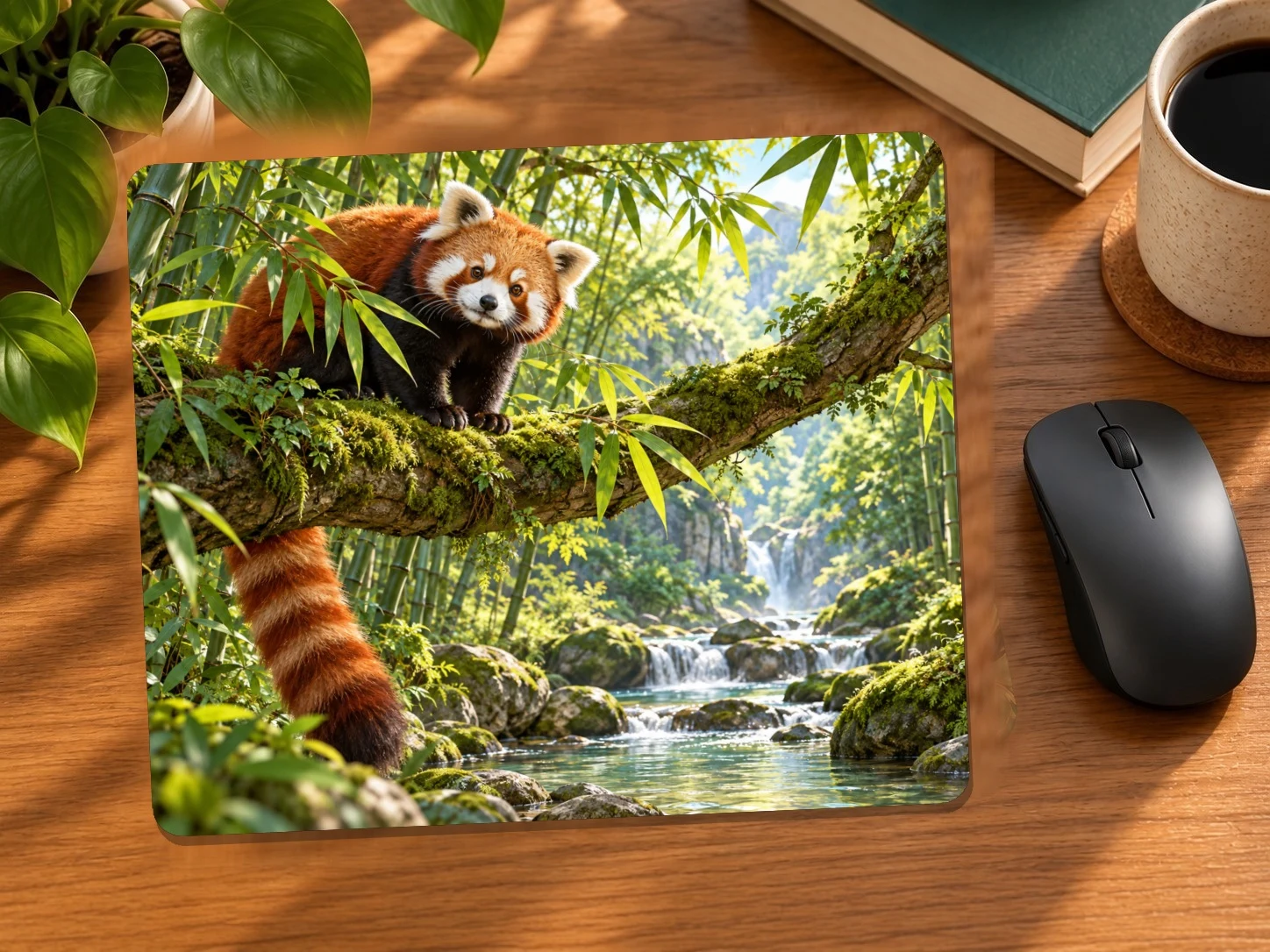 Red Panda in a Bamboo Grove Mouse Pad
