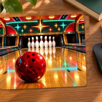 Retro Bowling Night Mouse Pad