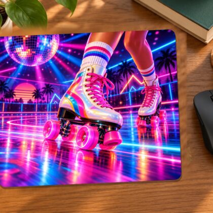 Retro Roller Disco Mouse Pad