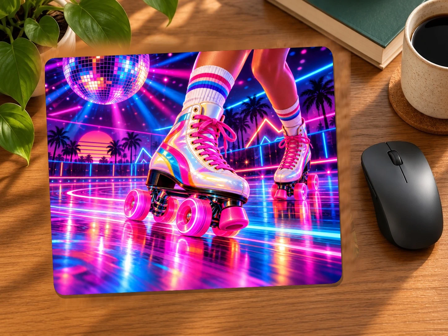 Retro Roller Disco Mouse Pad
