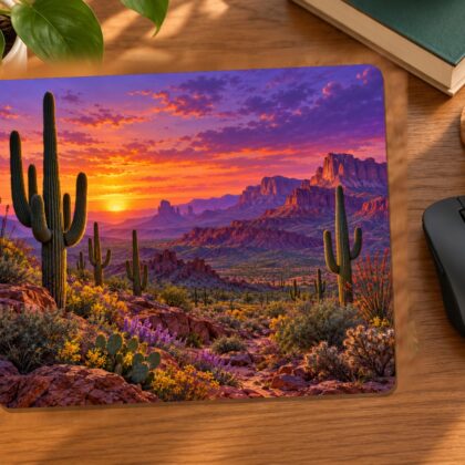 Saguaro Desert Twilight Mouse Pad