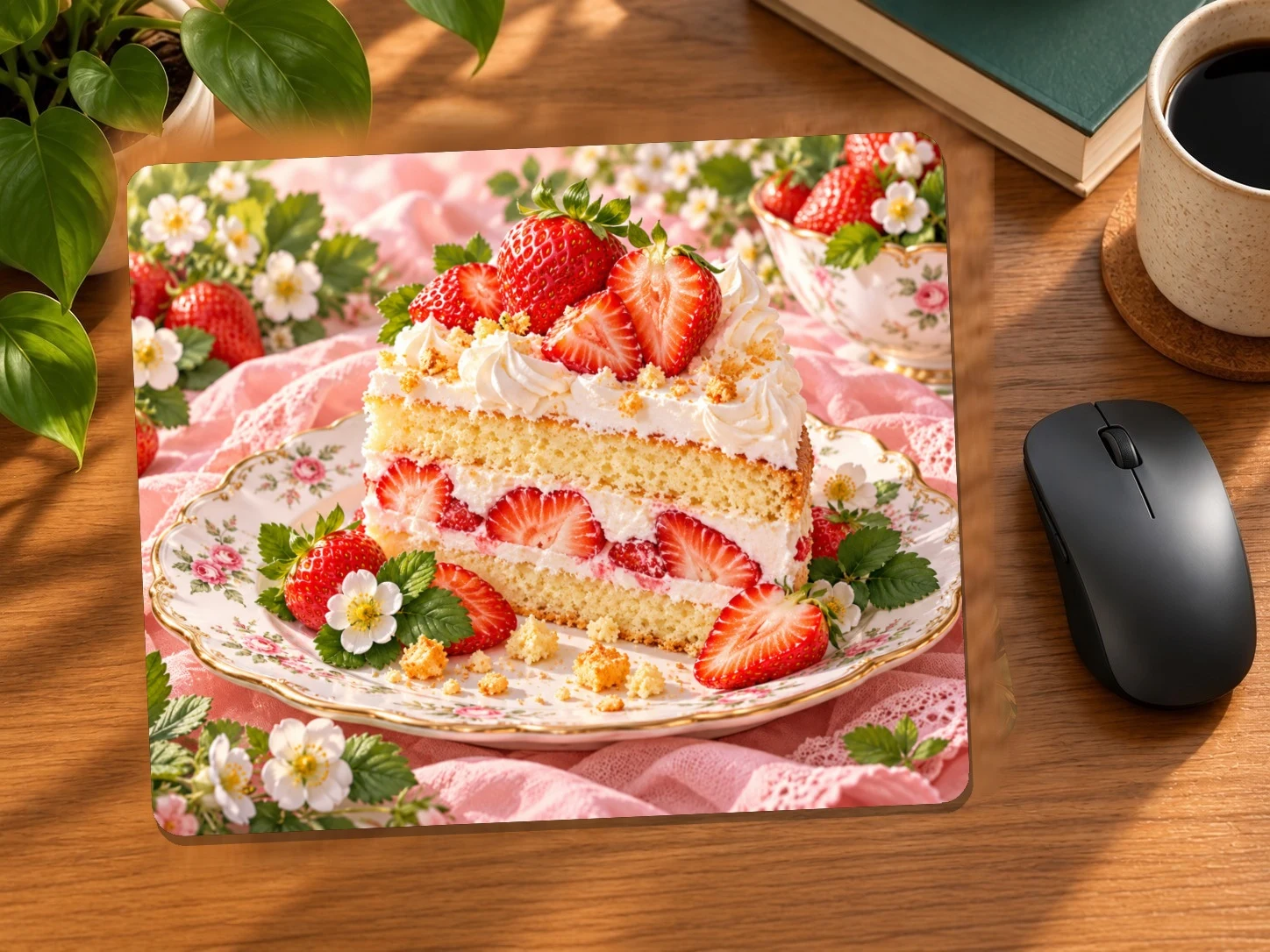 Strawberry Shortcake Still Life Mouse Pad