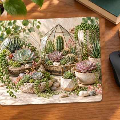 Succulent Terrarium Mouse Pad