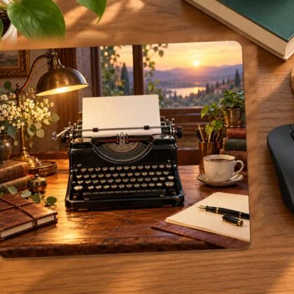 Vintage Typewriter Desk Mouse Pad