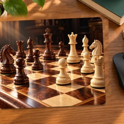 Walnut Chessboard Mouse Pad