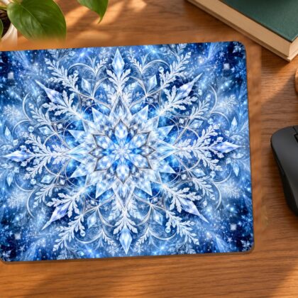 Winter Snowflake Mandala Mouse Pad